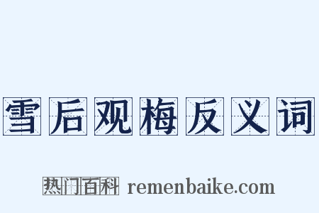雪后观梅反义词是什么意思的图片